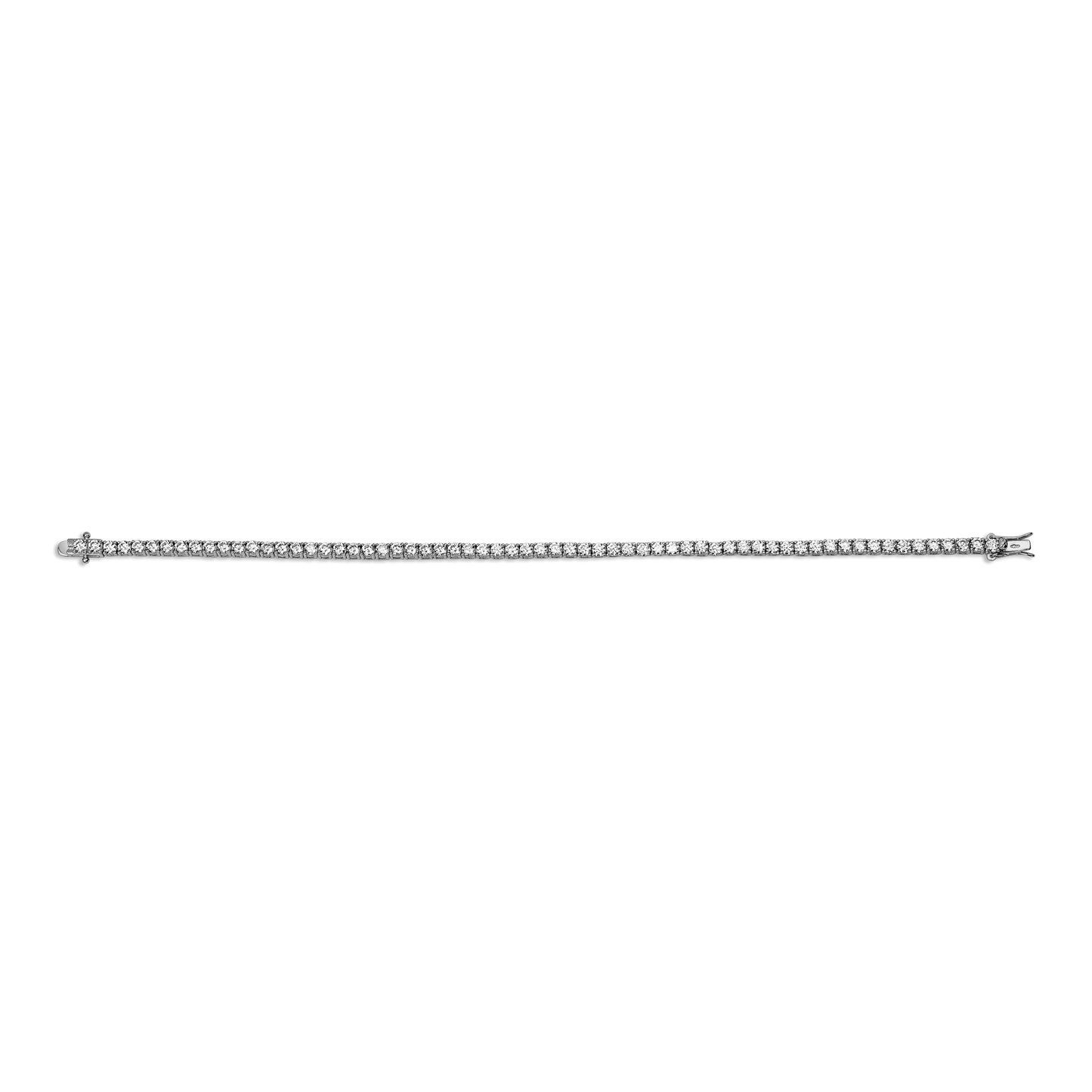 Sterling Silver Cubic Zirconia Claw Set Line Bracelet