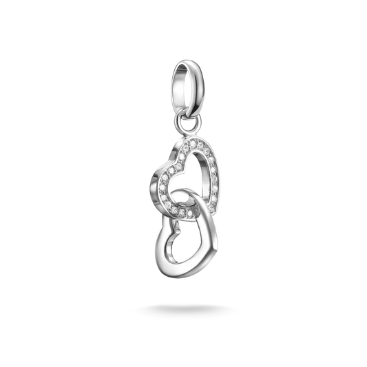 Thomas Sabo Intertwined Cubic Zirconia Sterling Silver Hearts Charm CC1201-051-14
