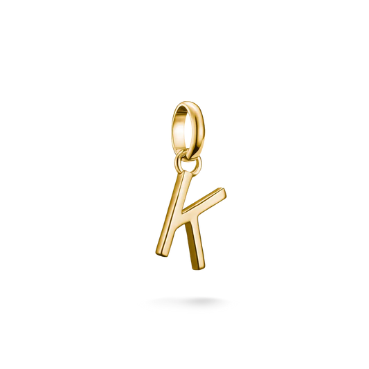 Thomas Sabo Connect Sterling Silver Gold Plated Initial K Charm CC1217-413-39