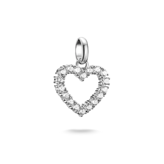Thomas Sabo Connect Sterling Silver Cubic Zirconia Heart Charm CC1237-051-14