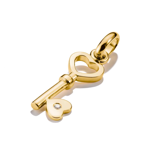 Thomas Sabo Connect Sterling Silver Gold Plated Cubic Zirconia Key Charm CC1241-414-14