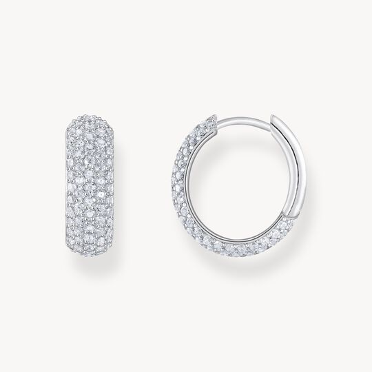 Thomas Sabo Sterling Silver White Cubic Zirconia Pave Hoop Earrings CR731-051-14