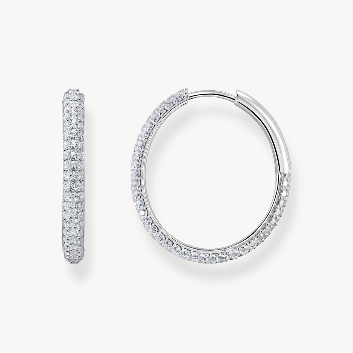 Thomas Sabo Sterling Silver Cubic Zirconia Oval Hoop Earrings CR732-051-14