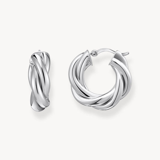 Thomas Sabo Sterling Silver Twist Hoop Earrings CR742-001-21