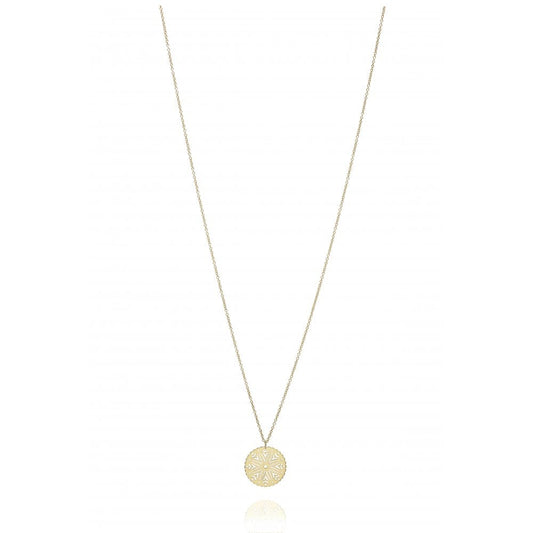 9ct Yellow Gold Filigree Disc Design Necklace