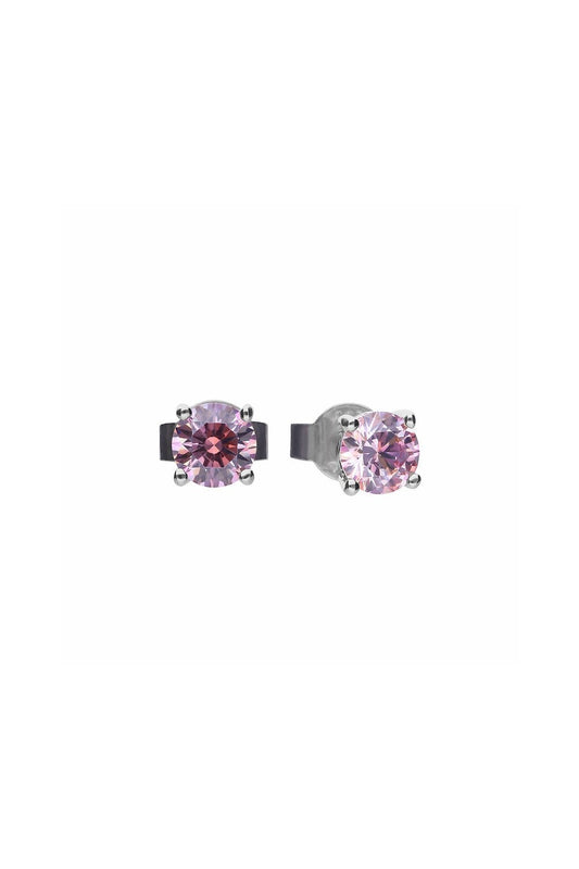 Diamonfire Sterling Silver Pink Cubic Zirconia Stud Earrings
