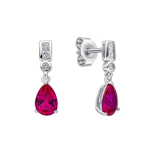 Diamonfire Red Teardrop Cubic Zirconia Drop Earrings