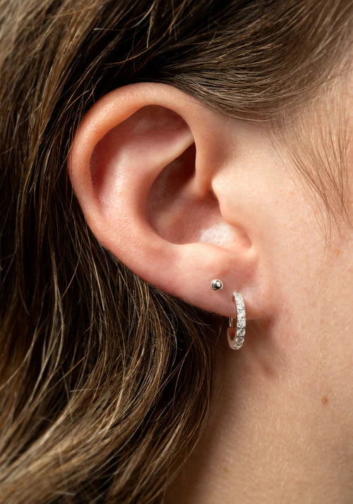 Tish Lyon Titanium Crystal Hoop Earrings 8mm