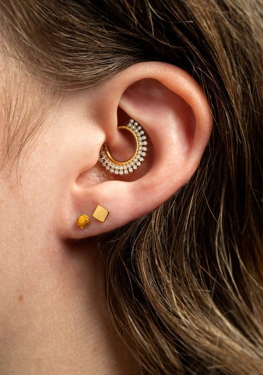 Tish Lyon Yellow Gold PVD Titanium Daith Hoop Earring (Single)