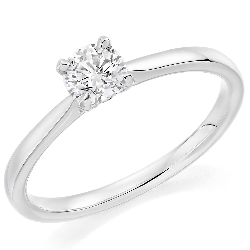 Platinum Single Stone 0.19ct Diamond Ring