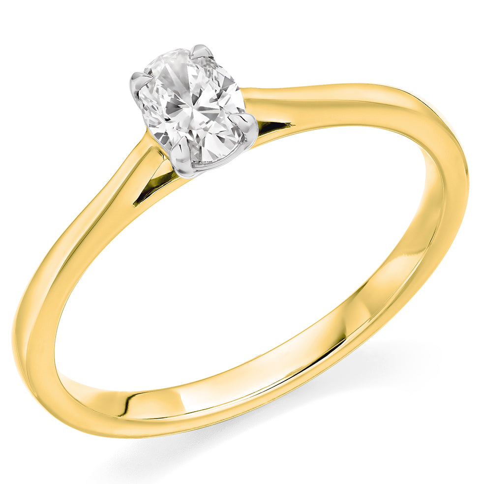 18ct Yellow Gold Oval Cut 0.24ct Diamond Ring