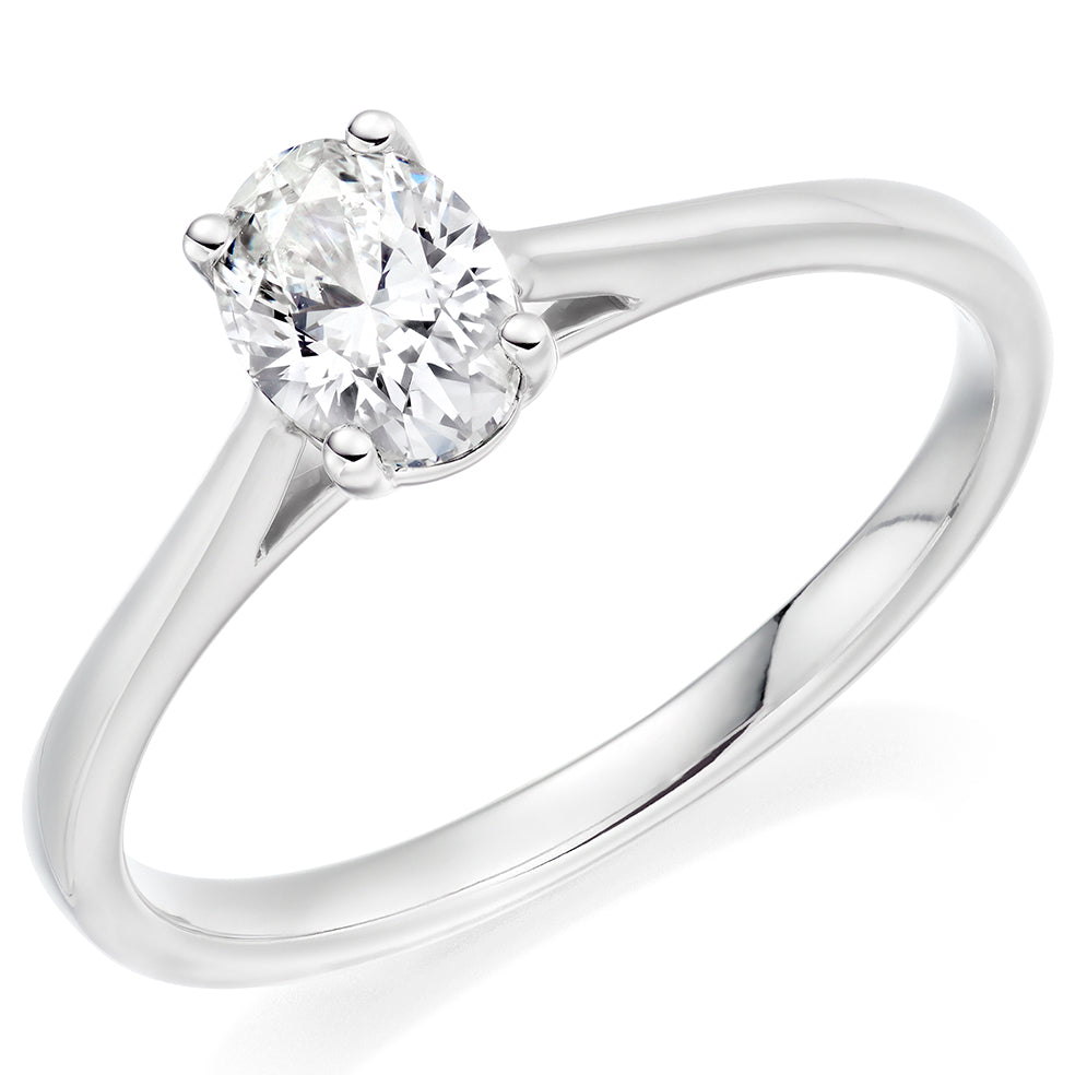 Platinum 0.50ct Oval Cut Diamond Ring