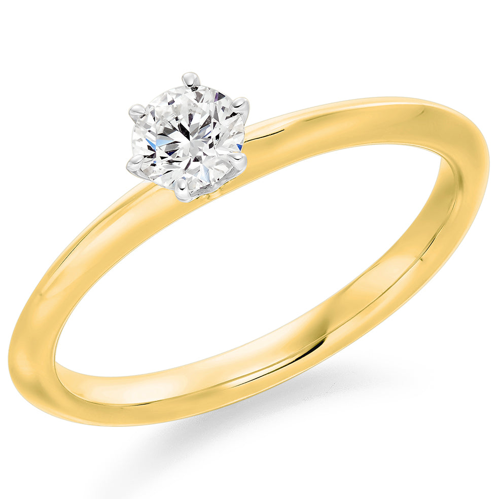 18ct Yellow Gold Brilliant Cut 0.30ct Diamond Ring