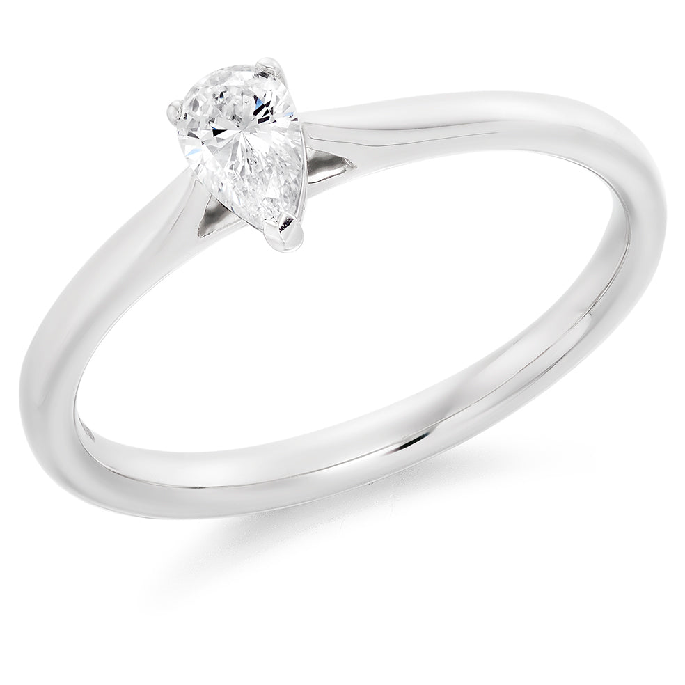 Platinum Pear Cut 0.24ct Diamond Ring