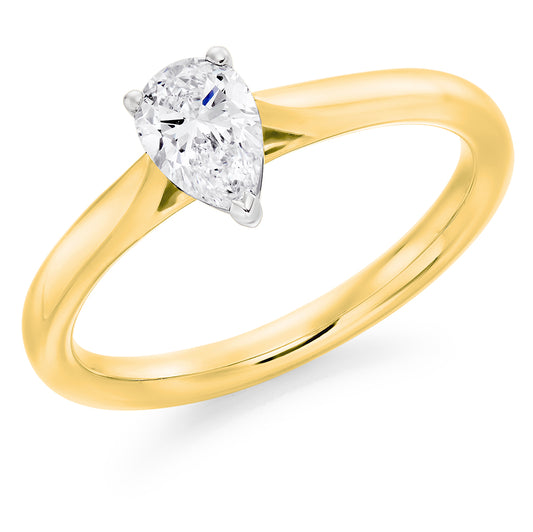 18ct Yellow Gold 0.50ct Pear Cut Diamond Ring