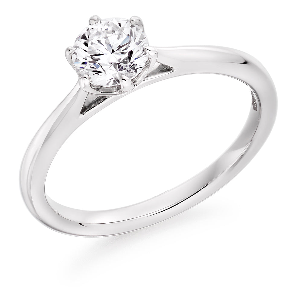 Platinum Single Stone 0.60ct Brilliant Cut Diamond Ring