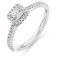 Platinum Princess Cut 0.60ct Diamond Halo Ring