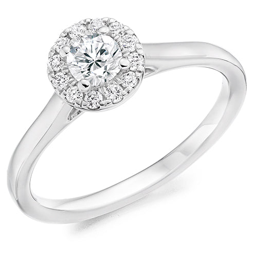 Platinum Brilliant Cut 0.38ct Diamond Halo Ring