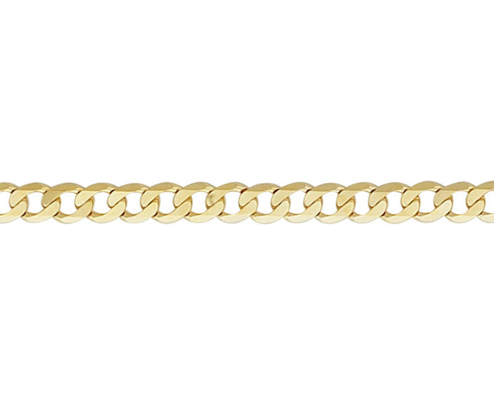 9ct Yellow Gold Flat Curb Link Chain 20"
