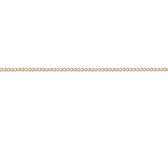 18ct Yellow Gold Solid Round Curb Chain 18"