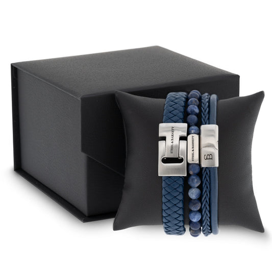 Steel & Barnett Stainless Steel Blue Premium Bracelet Set Size Small