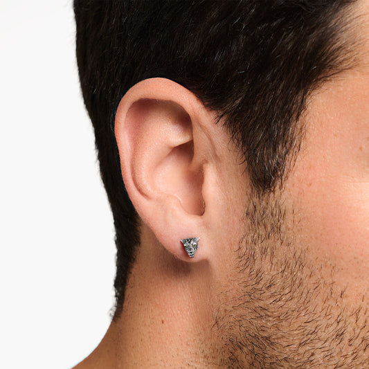 Thomas Sabo Black Cat Cz Stud Earrings H2110-845-11