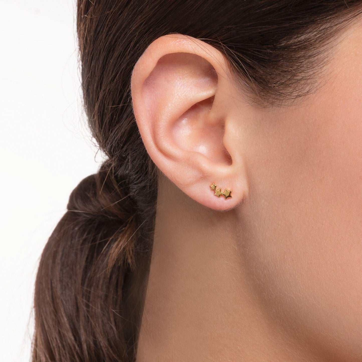 Thomas Sabo Yellow Gold Plated Triple Star Single Stud Earring H2142-413-39