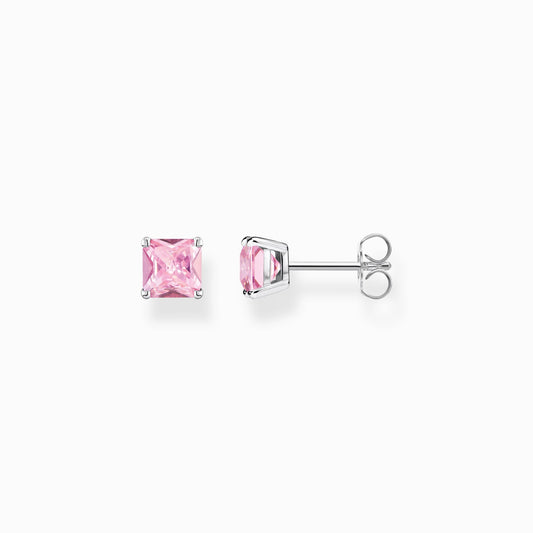 Thomas Sabo Sterling Silver Pink Square Stud Earrings H2174-051-9