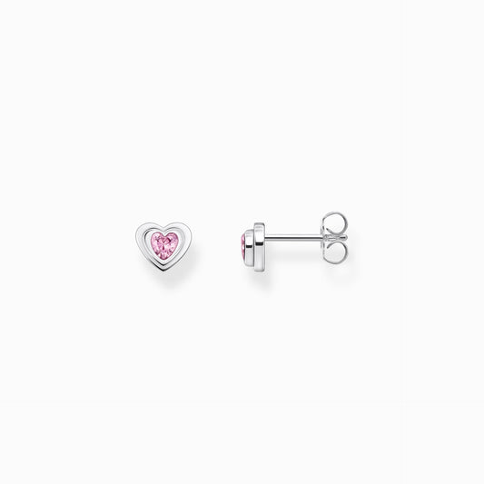 Thomas Sabo Sterling Silver Pink Heart Stud Earrings  H2271-643-9