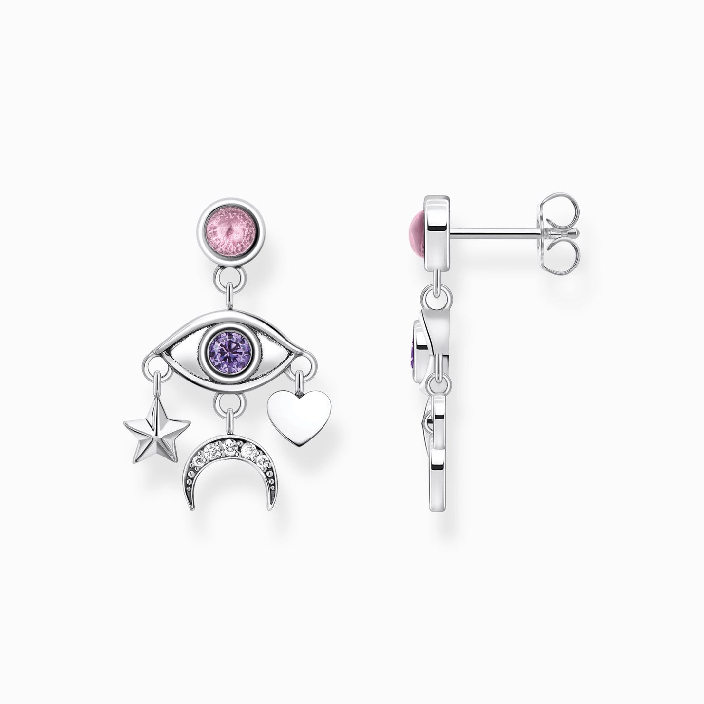 Thomas Sabo Sterling Silver Cosmic Multicoloured Drop Earrings H2272-643-7