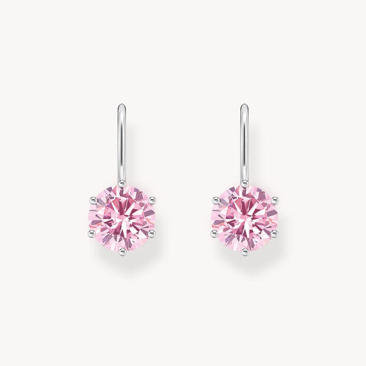 Thomas Sabo Sterling Silver Pink Cubic Zirconia Drop Earrings H2287-051-9