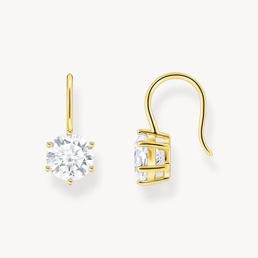 Thomas Sabo Yellow Gold Plated Cubic Zirconia Hook Earrings H2287-414-14