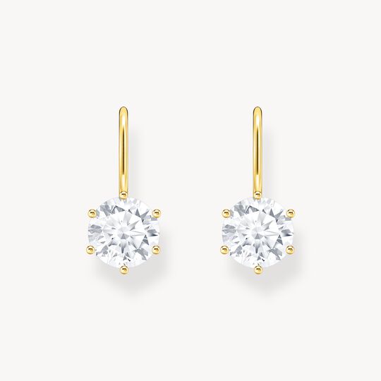Thomas Sabo Yellow Gold Plated Cubic Zirconia Hook Earrings H2287-414-14