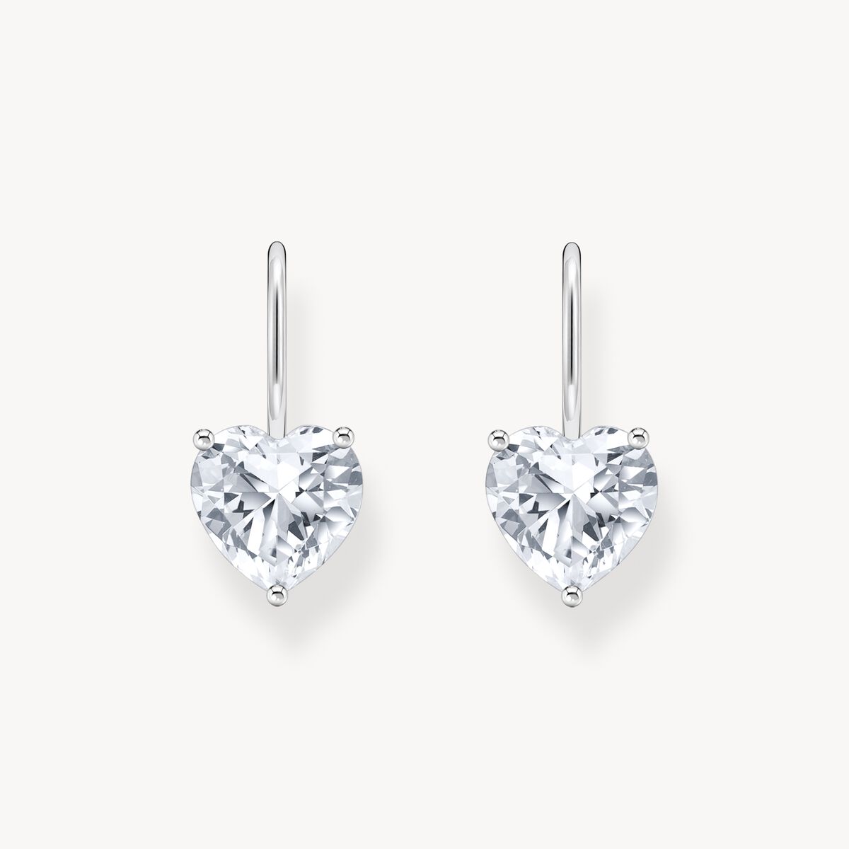 Thomas Sabo Sterling Silver Cubic Zirconia Heart Drop Earrings H2288-051-14