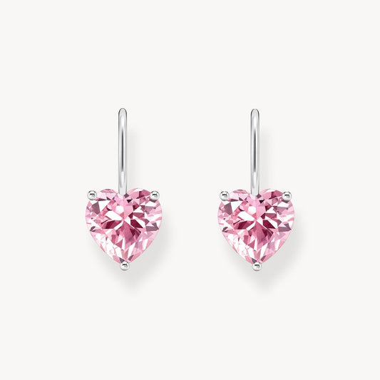 Thomas Sabo Sterling Silver Pink Cubic Zirconia Drop Earrings H2288-051-9