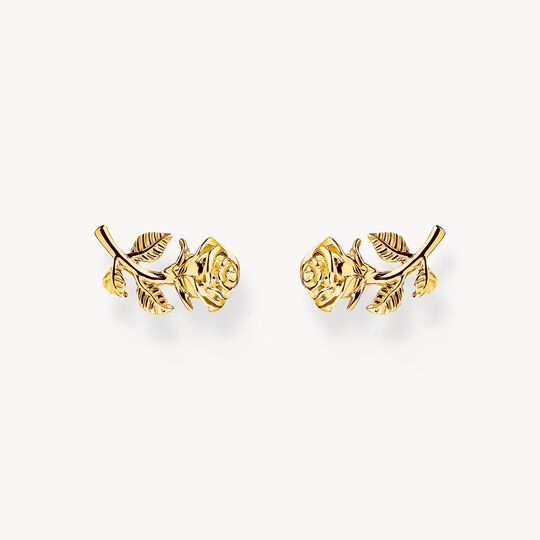 Thomas Sabo Yellow Gold Plated True Romance Rose Stud Earrings H2314-413-39