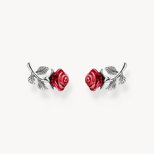 Thomas Sabo Sterling Silver Red Romance Rose Stud Earrings H2314-664-10