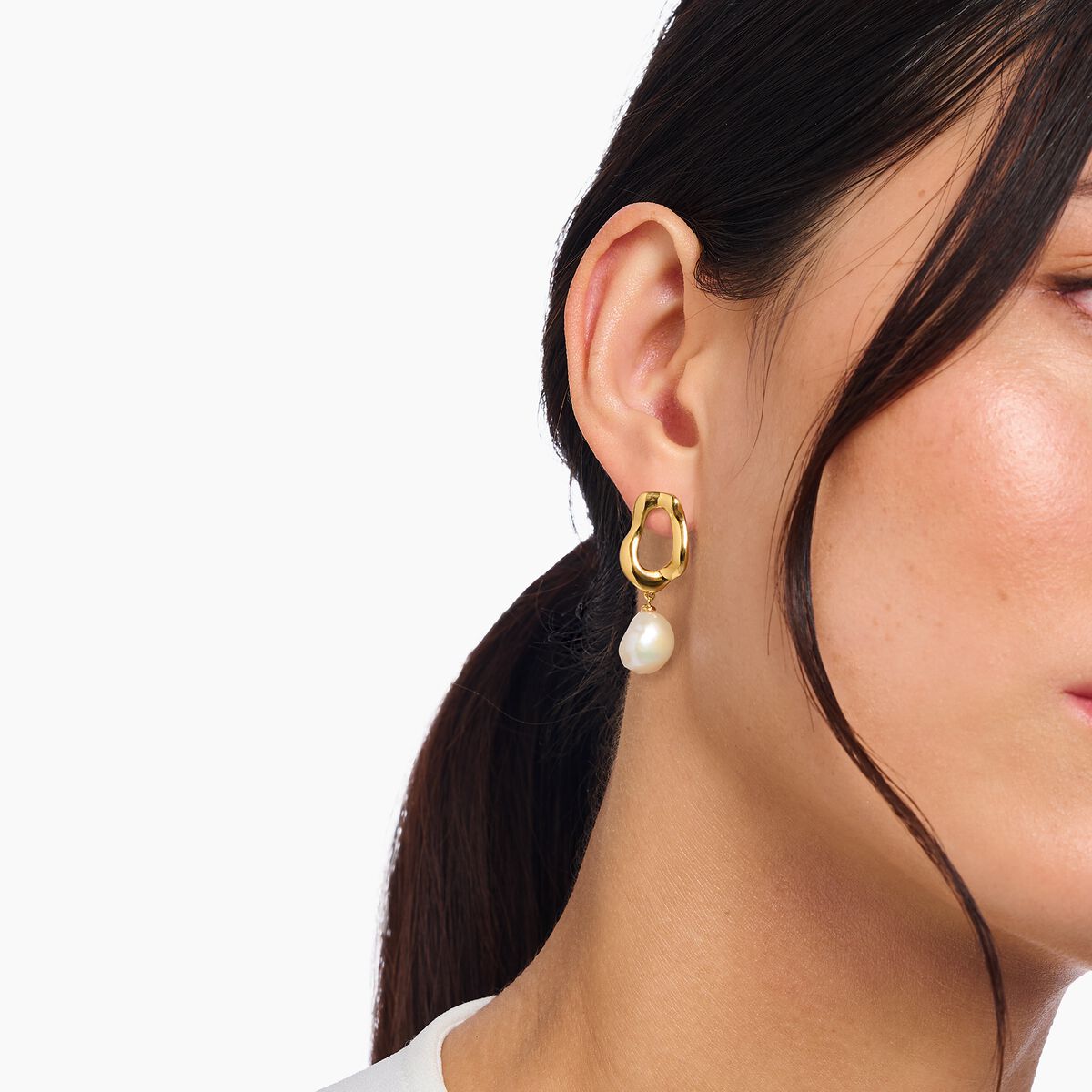 Thomas Sabo Natural Beauty Freshwater Cultured Pearl Drop Earrings H2322-430-14
