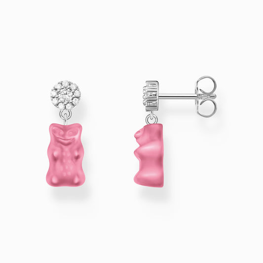 Thomas Sabo Sterling Silver Pink Haribo Bear and Cubic Zirconia Drop Earrings H2330-052-9