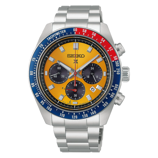 Seiko Prospex Speedtimer ‘Racing’ Solar Chronograph Watch in Yellow HBJ004P1