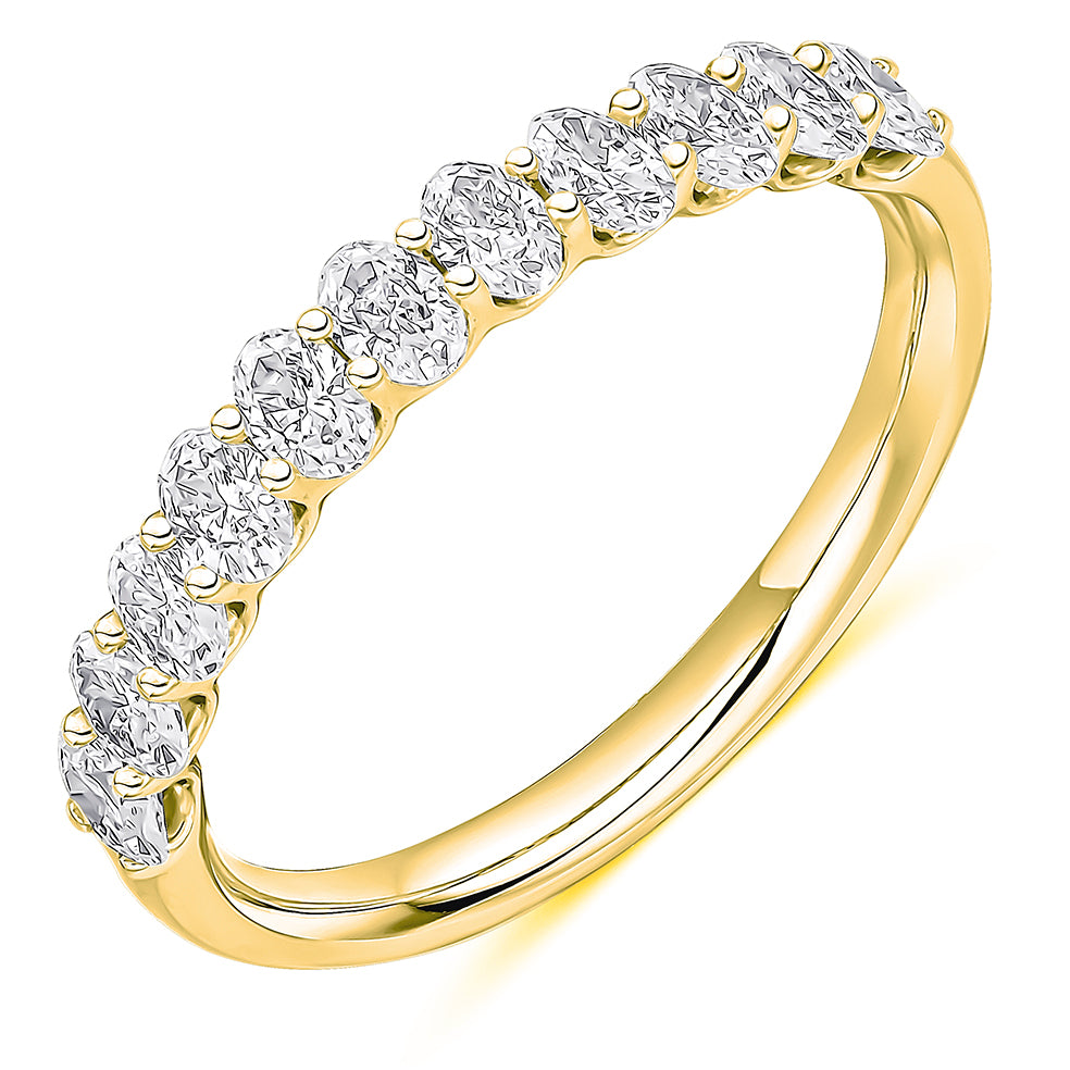 18ct Yellow Gold Oval Diamond Eternity Ring