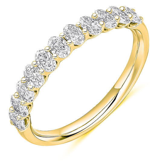 18ct Yellow Gold Oval Diamond Eternity Ring