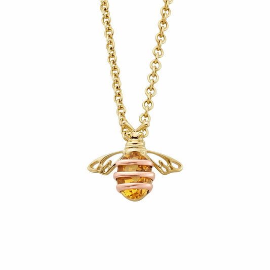 Clogau Nature's Wonder 9ct Solid Gold Honey Bee Citrine Necklace