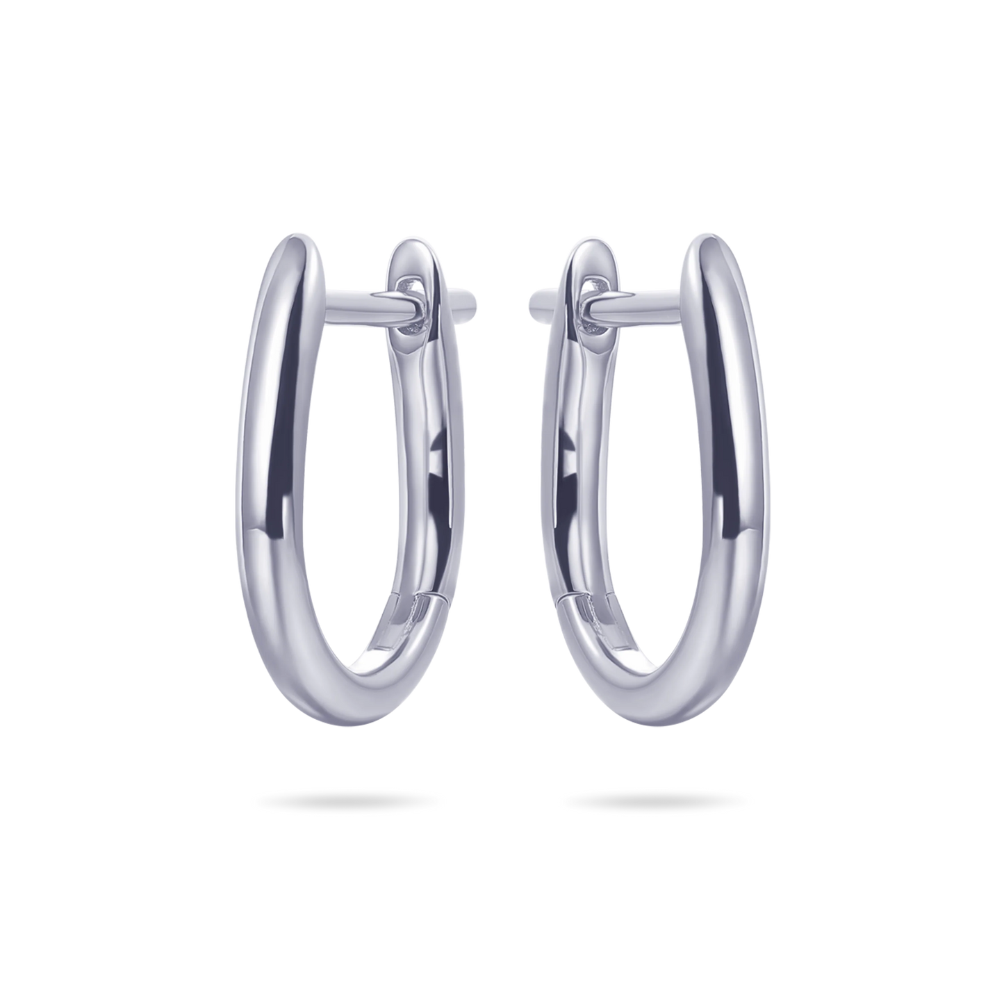 Sterling Silver Oval Polish Huggy Hoop Earrings