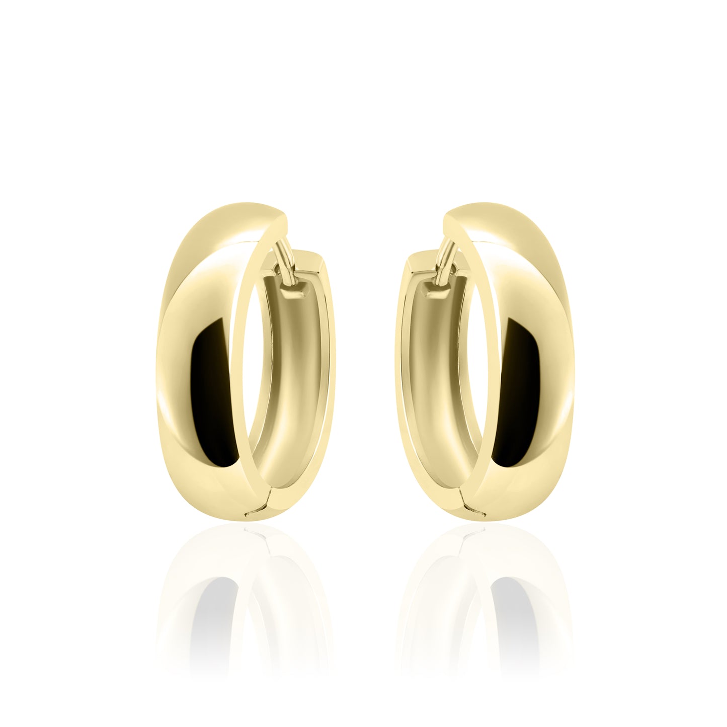 Yellow Gold Plated Silver Hinged Hoop Earrings