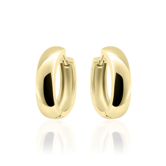 Yellow Gold Plated Silver Hinged Hoop Earrings