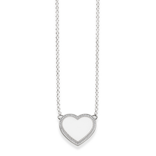 Thomas Sabo Sterling Silver Cubic Zirconia Heart Disc Necklace KE1479-051-14-L42V