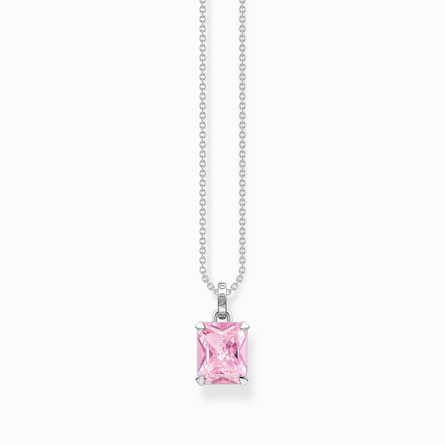 Thomas Sabo Sterling Silver Pink Cubic Zirconia Necklace KE1964-051-9-L45V