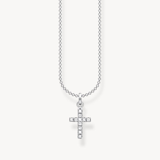 Thomas Sabo Sterling Silver Cubic Zirconia Mini Cross Necklace KE2069-051-14