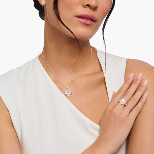 Thomas Sabo Sterling Silver Cubic Zirconia Daisy Necklace KE2086-051-4